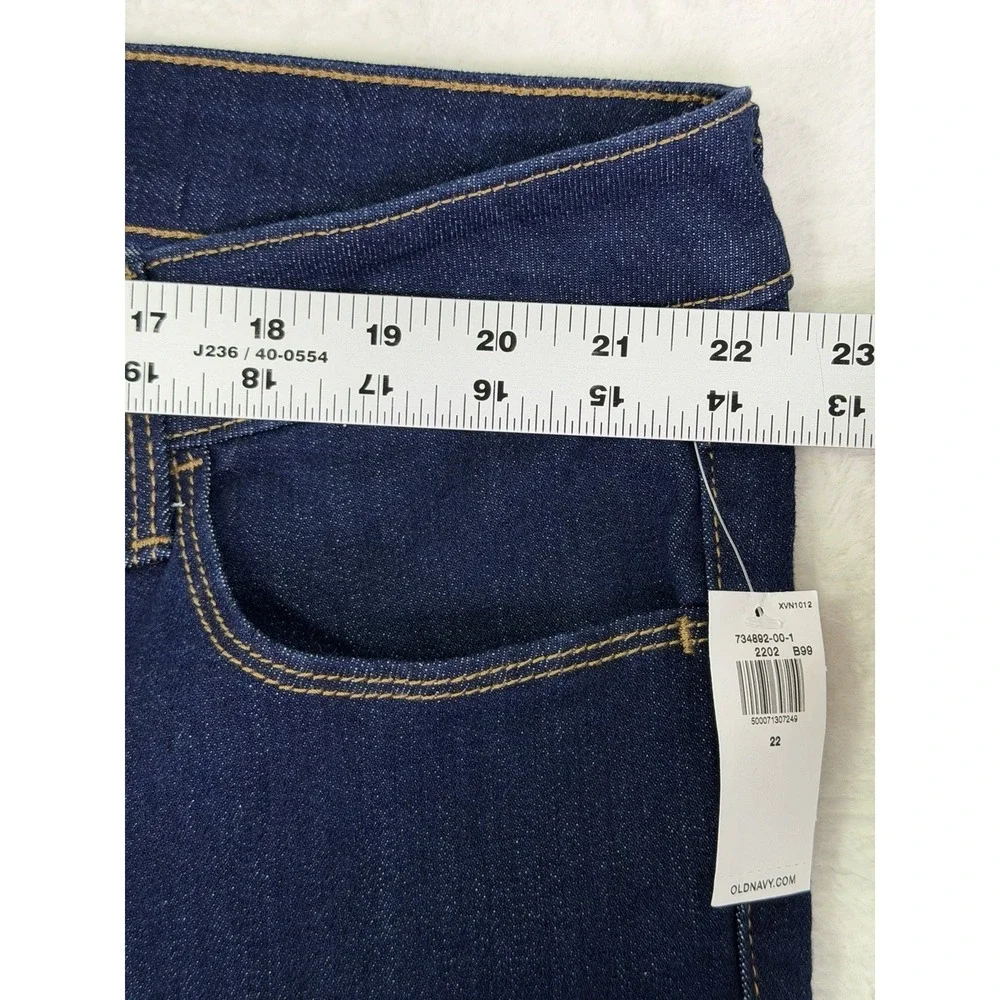New Old Navy Jeans Womens 22 Plus Blue‎ Dark Wash Mid Rise Wow Bootcut Stretch